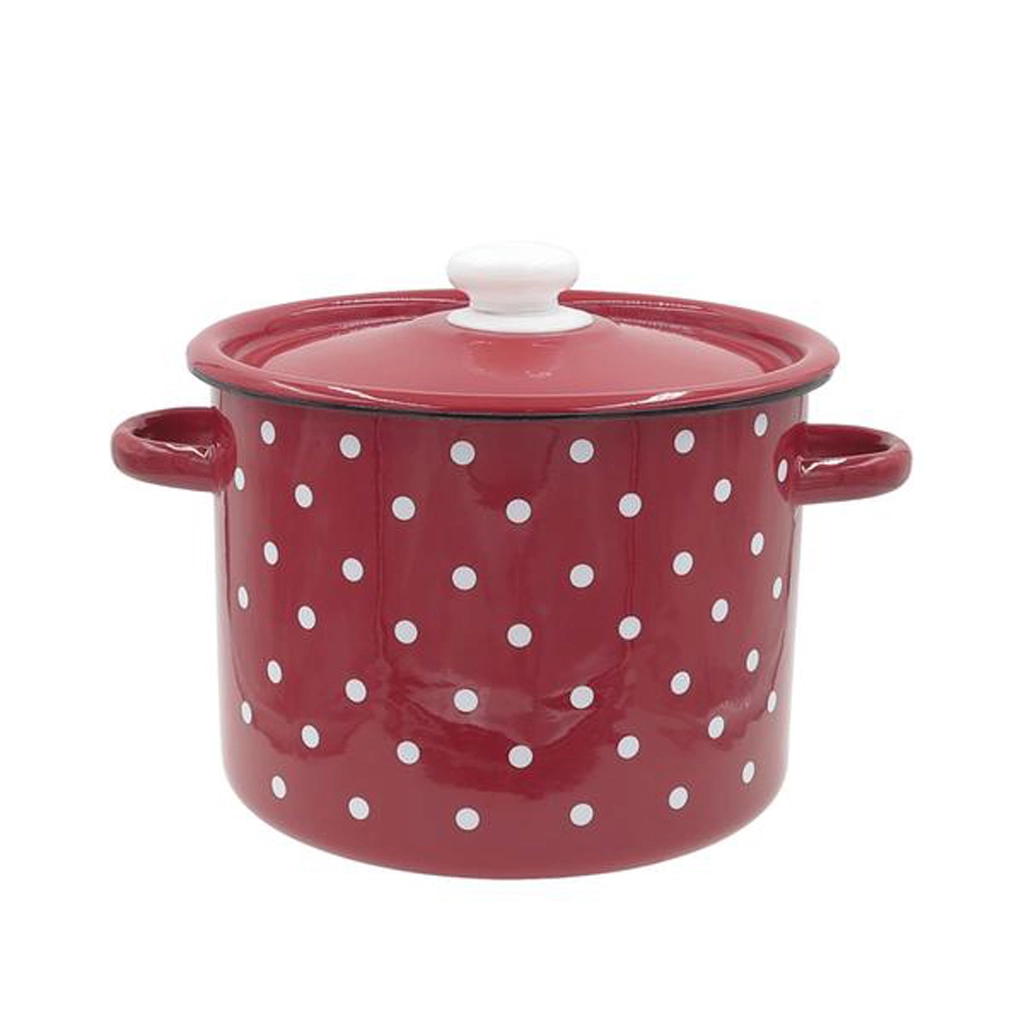 Smaltovaný hrnec s poklicí 3 l Puntík