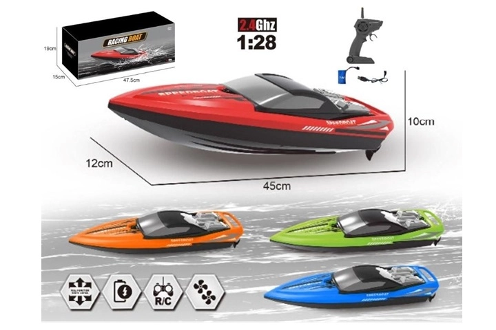 Rc motorový člun 2,4 ghz s usb nabíjením