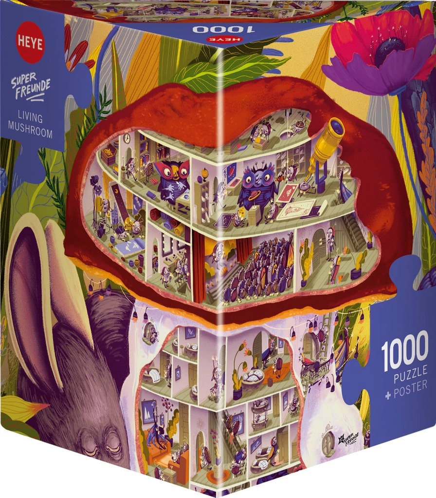 HEYE puzzle Superfreunde: Houbový dům, 1000 dílků