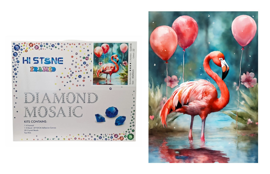 Diamantová mozaika plameňák