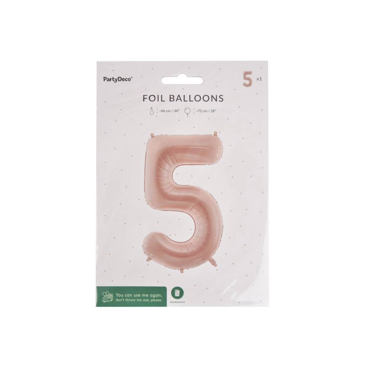 Fóliový balónek číslo 5 béžový 72 cm