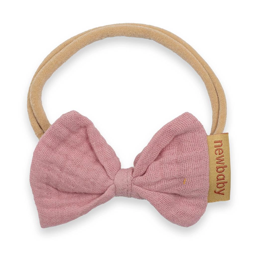 Mušelínová čelenka pro miminka New Baby růžová