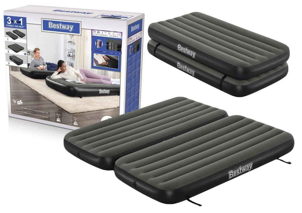 Bestway Nafukovací Matrace 3 V 1 Černá A Šedá 188 X 99 X 25 Cm