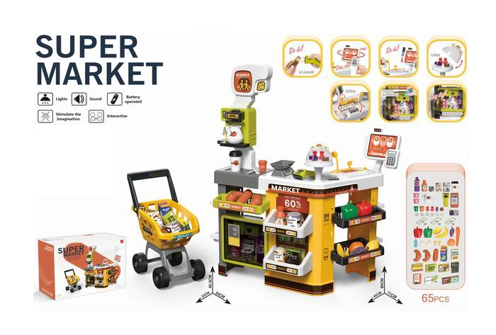 Dětský supermarket – sada 65 dílů