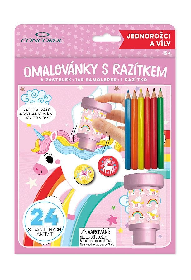 Levně Omalovánky s razítkem CONCORDE Jednorožci a víly