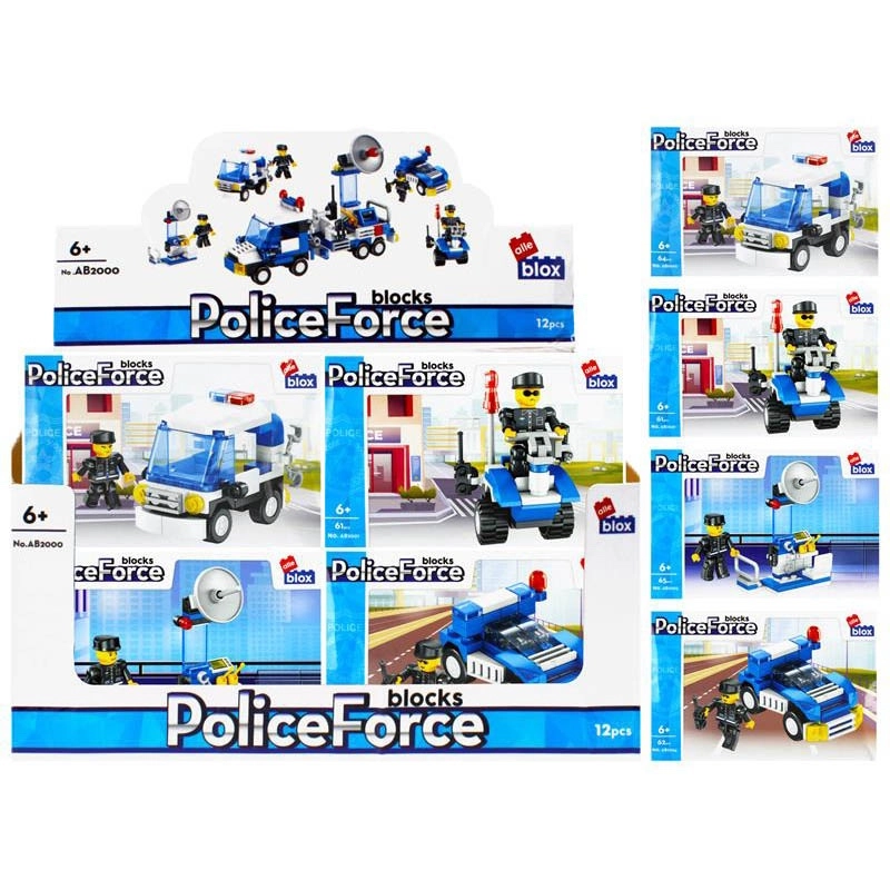 Stavebnice policejní vozidlo s figurkou – 4 varianty