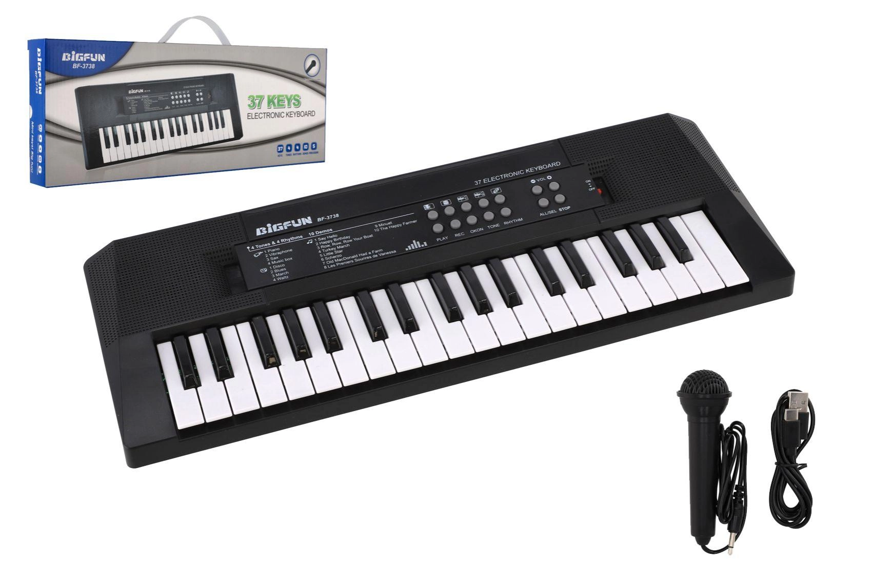 Elektronické klávesy BigFun s 37 klávesami a mikrofonem