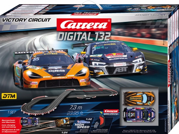 Autodráha Carrera Digital 132 Victory Circuit 7,3 m s auty McLaren 720S GT3 a Audi R8 LMS GT3