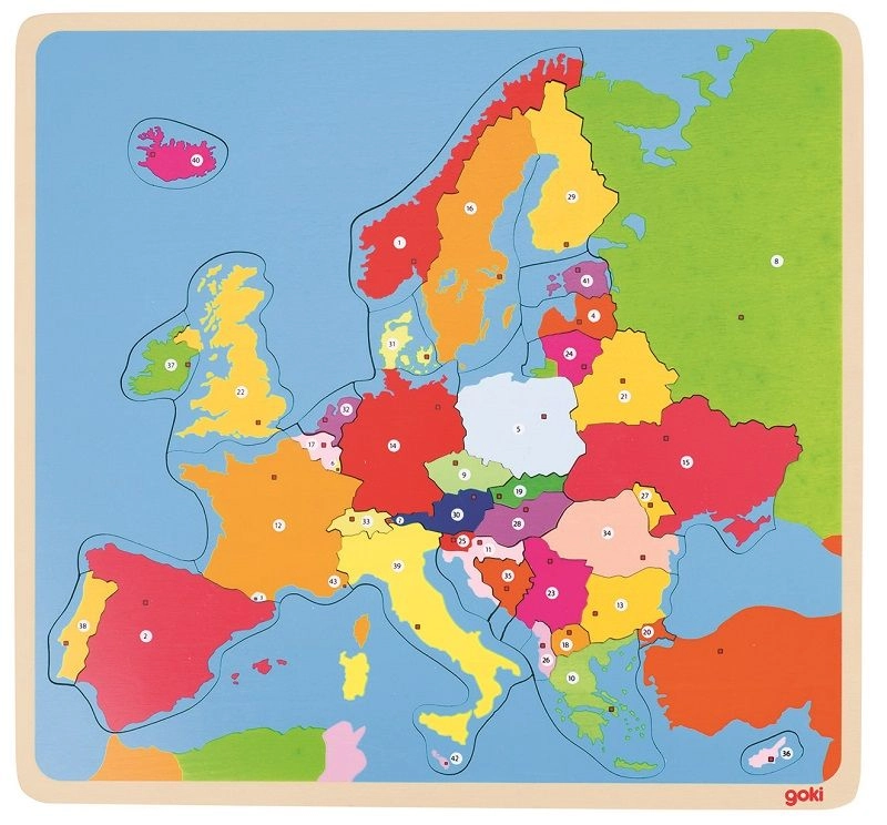 GOKI Dřevěné Mapa Evropy 35 dílků