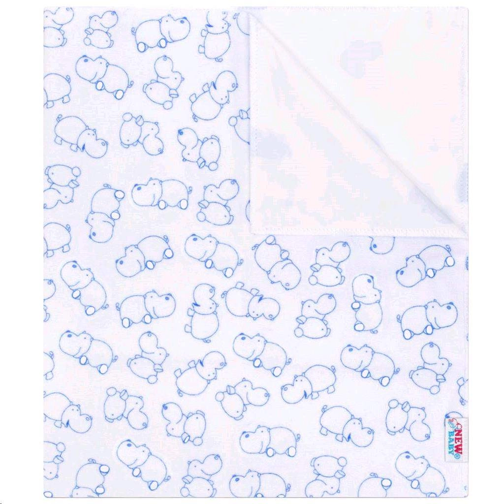 Nepromokavá flanelová podložka NEW BABY hroch