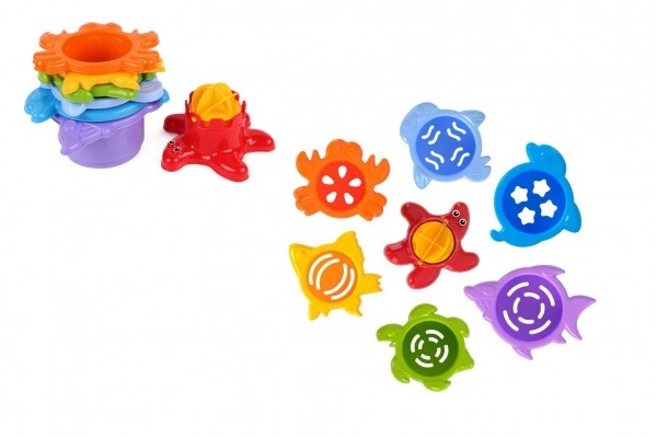 Levně Teddies Kubus Pyramida skládanka mořská zvířátka