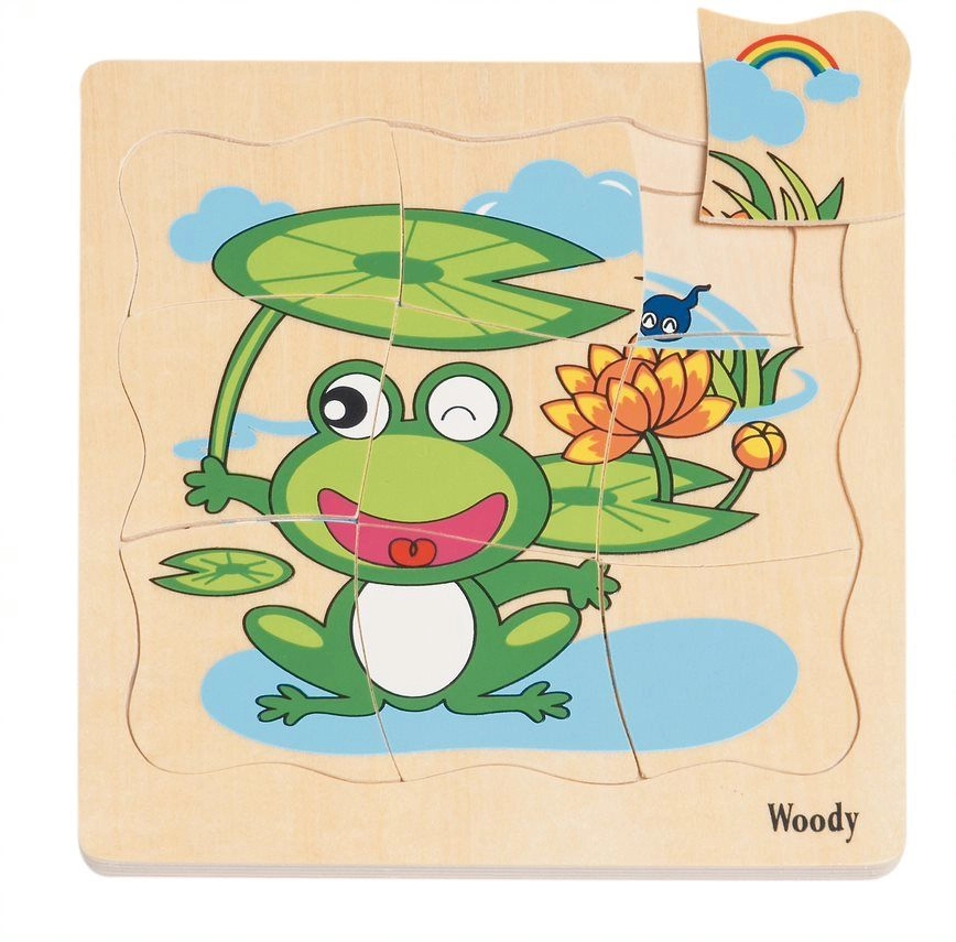 Levně Woody Puzzle na desce Vývoj žáby