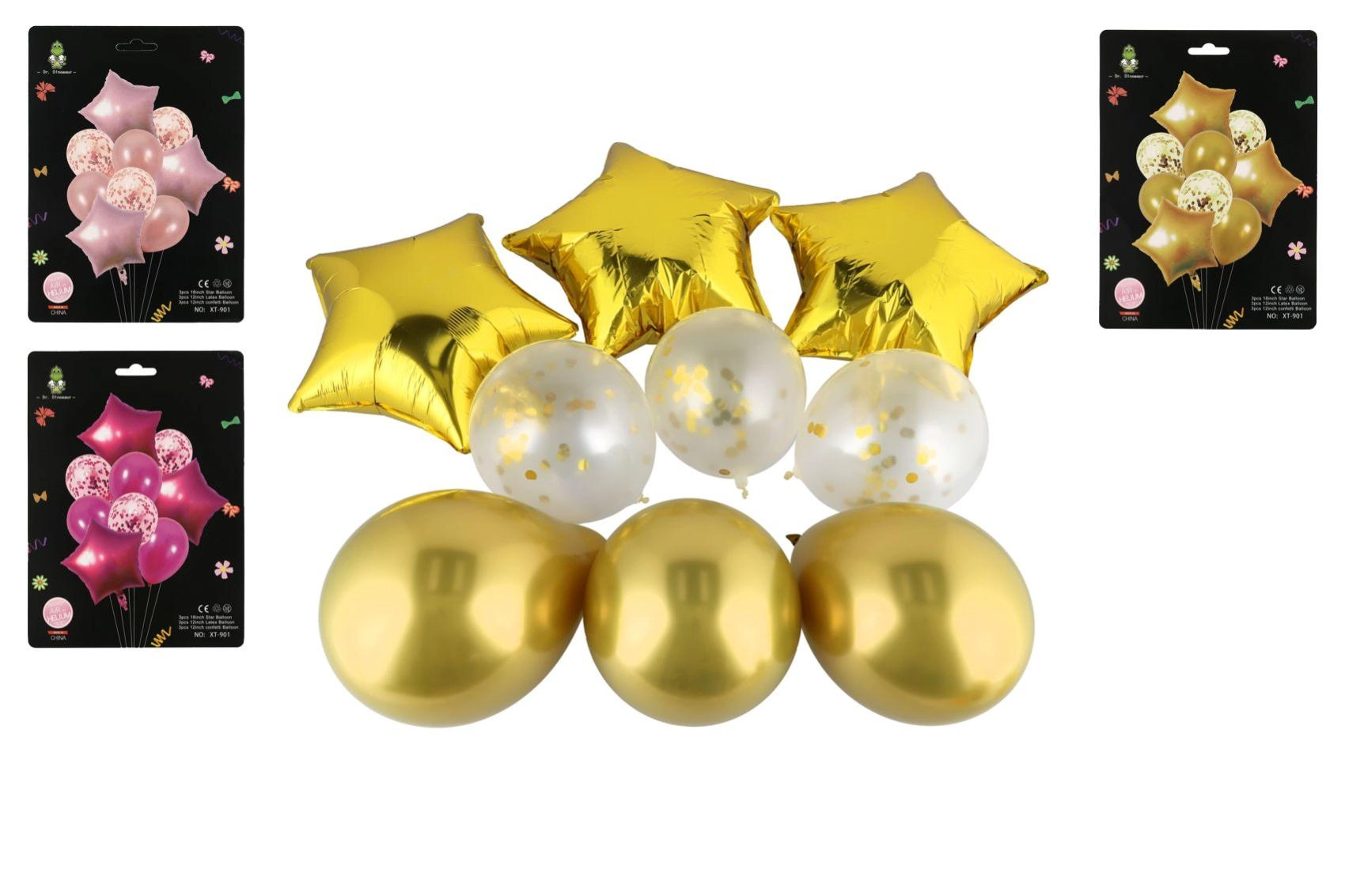 Sada nafukovacích balónků na párty, 9 ks, 3 barvy