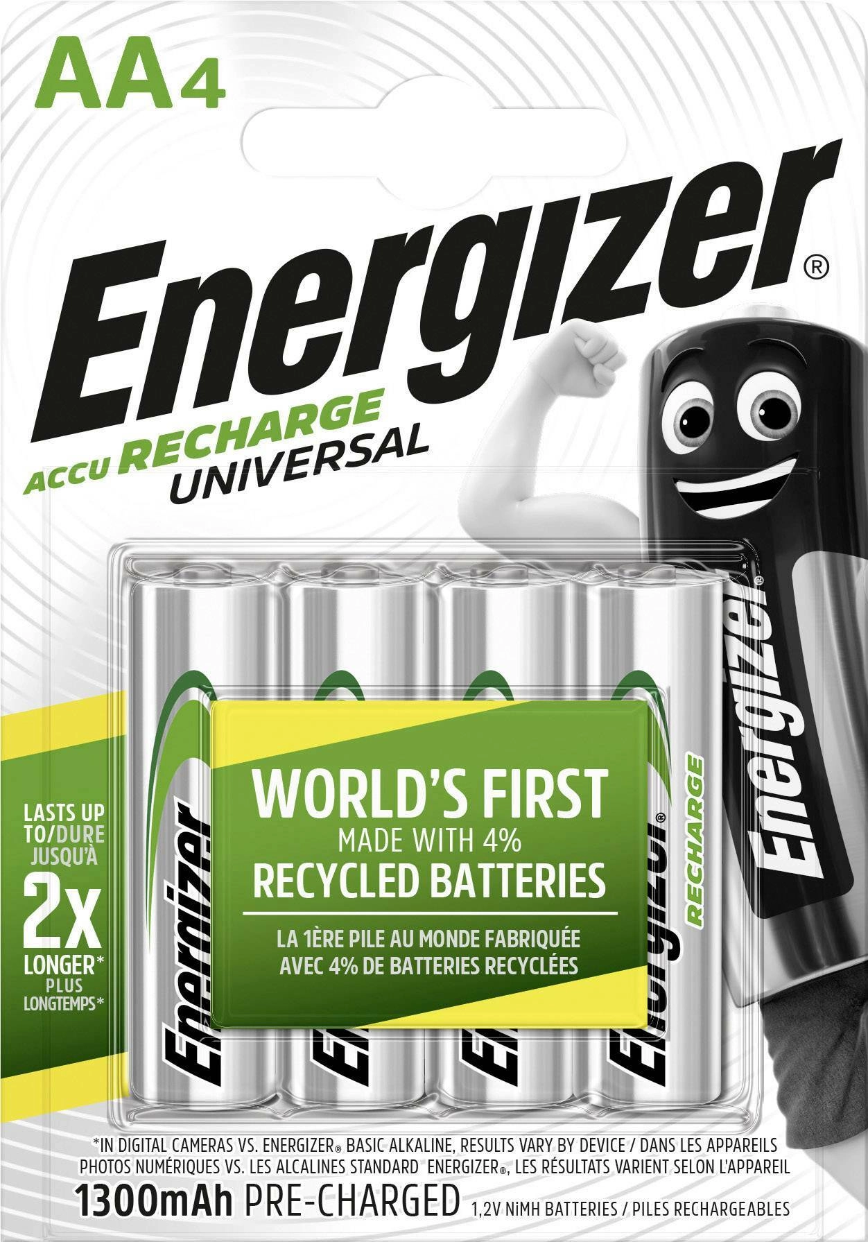 Energizer Akumulátor Universal AA Mignon 1300 mAh, 4 ks