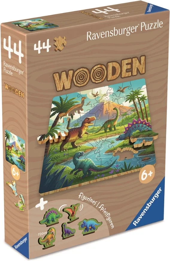 ravensburger dřevěné puzzle dinosauři 44 dílků