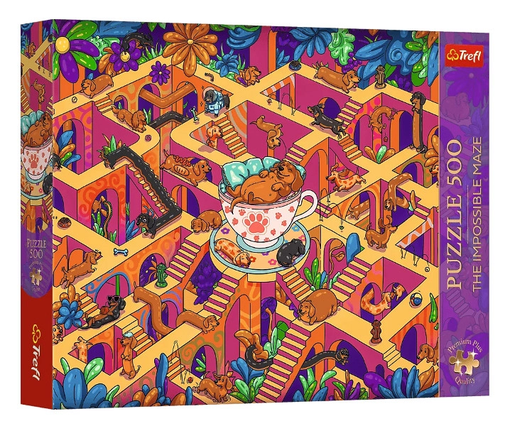 Puzzle Premium Plus 500 The impossible maze: Wesołe jamniki