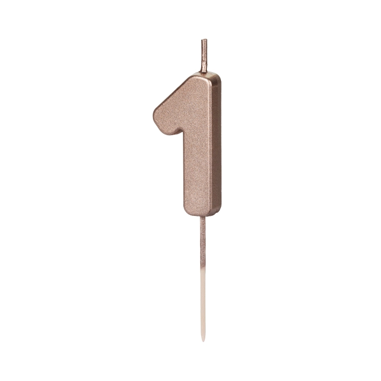Dortová svíčka rose gold číslo jedna