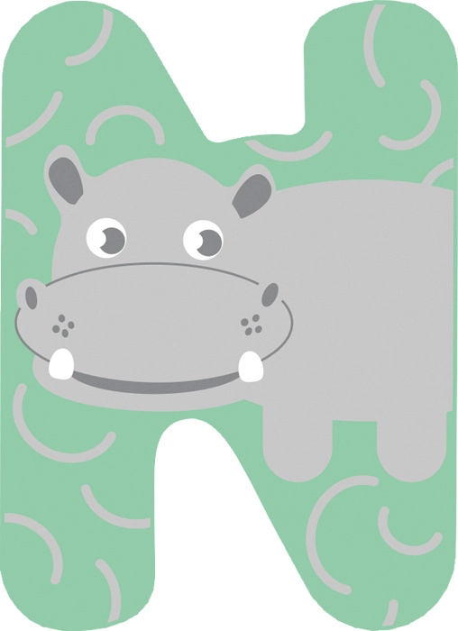 Small foot dřevěné písmeno N