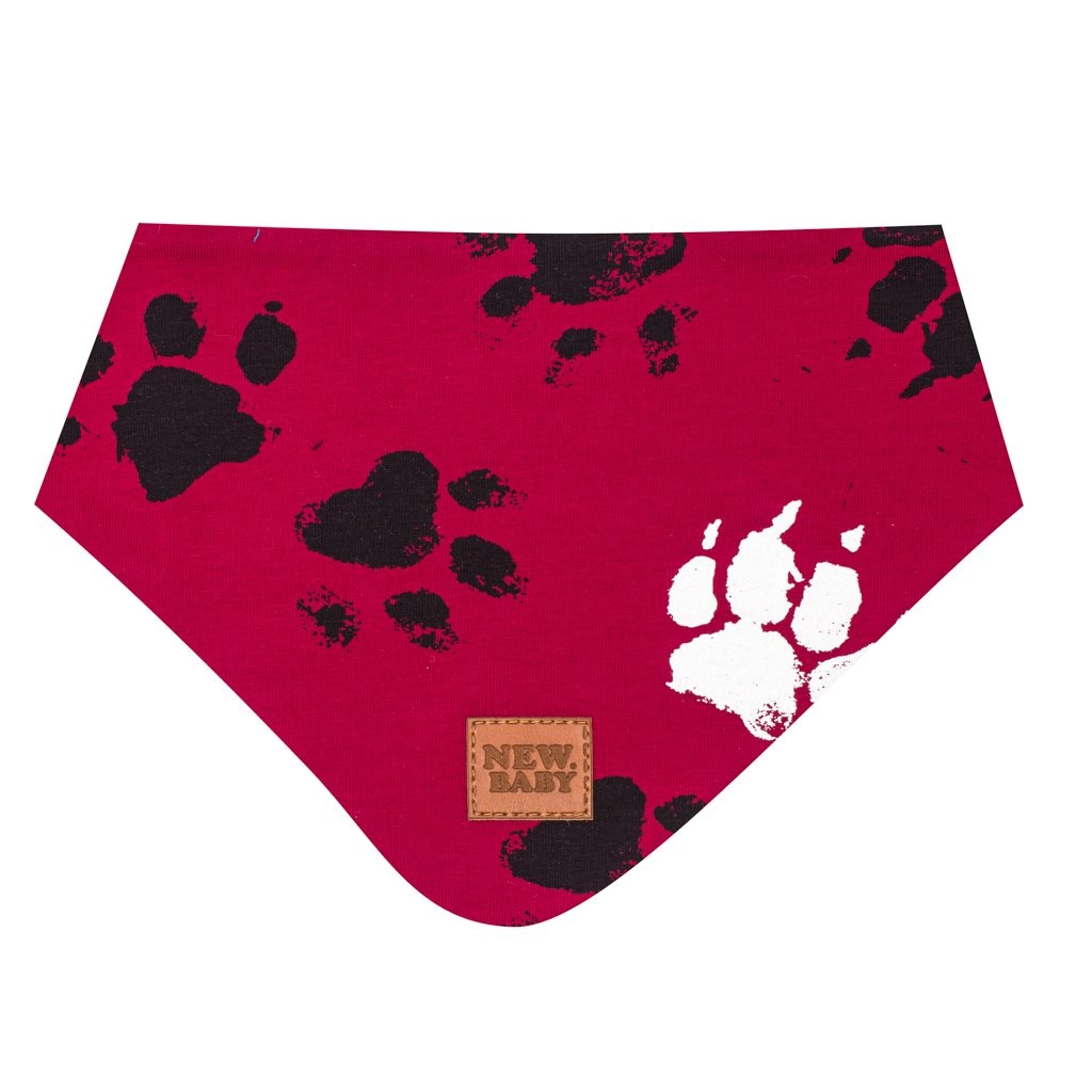 Kojenecký bavlněný šátek na krk NEW BABY Paw tmavě růžový S