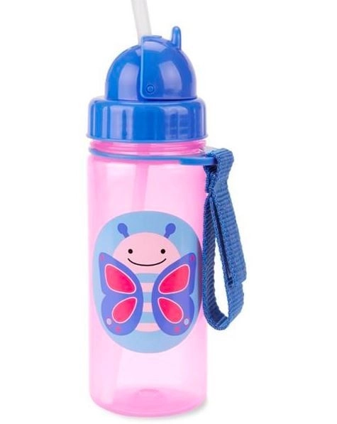 Levně Skip Hop Lahvička s brčkem Zoo 350 ml