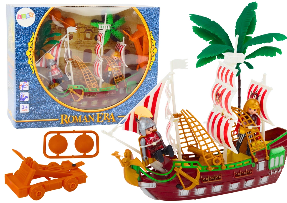 Lean Toys Římská loď Římané Světla Zvuky Katapult Palmy