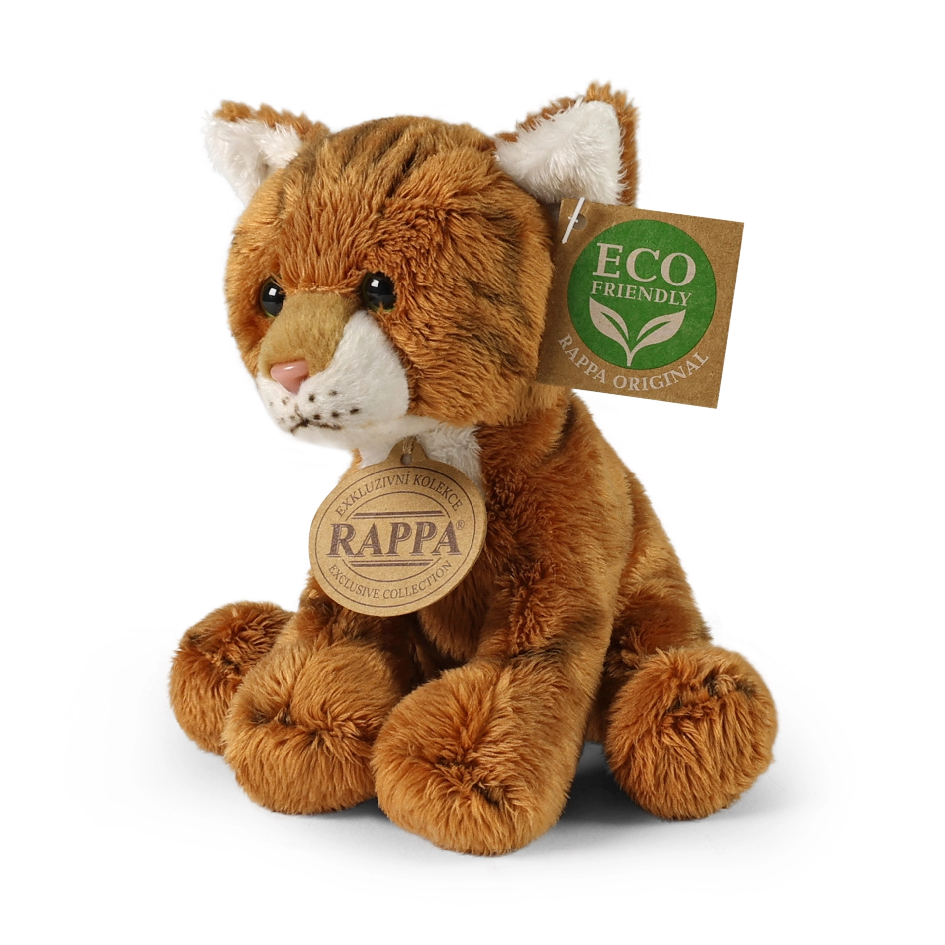 Plyšová kočka rezavá sedící 14 cm eco friendly