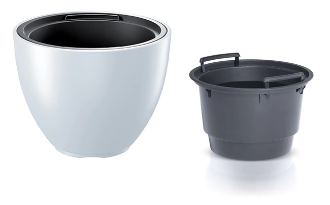 Prosperplast Květináč s vkladem HEOS 39,5 cm bílý