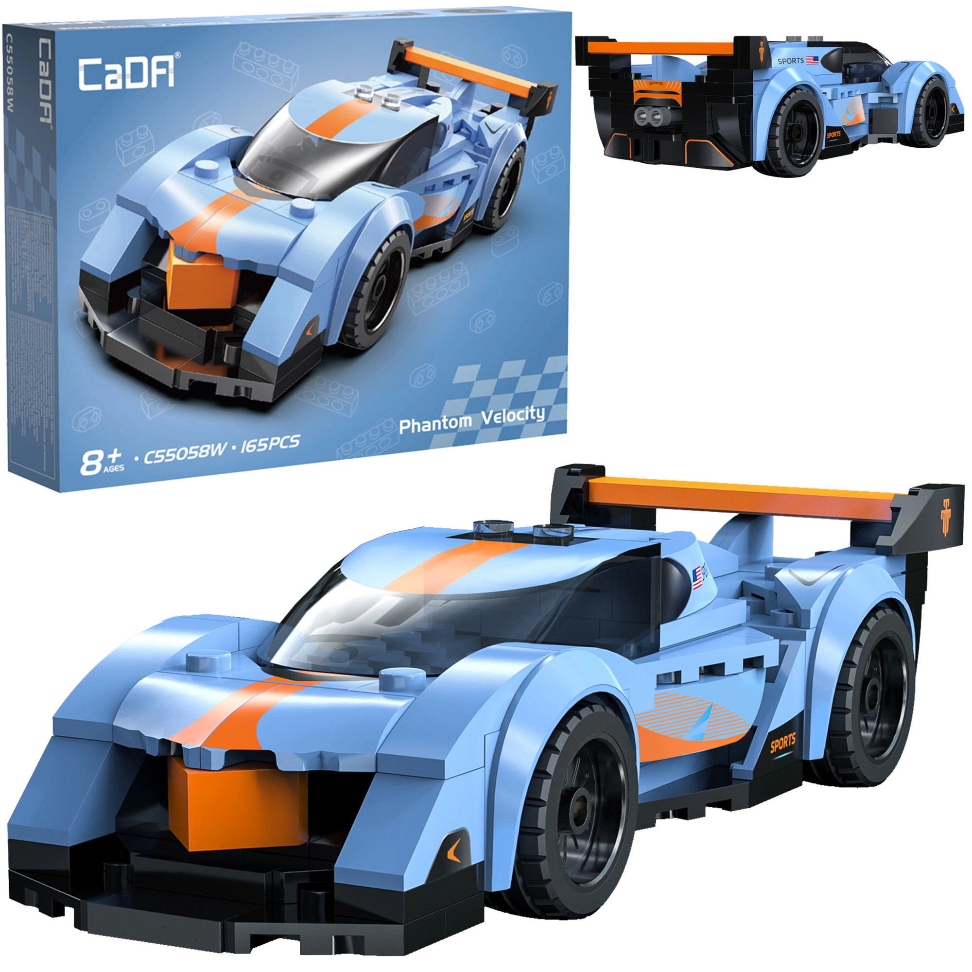 Stavebnice CADA závodní auto Phantom Velocity 165 dílků
