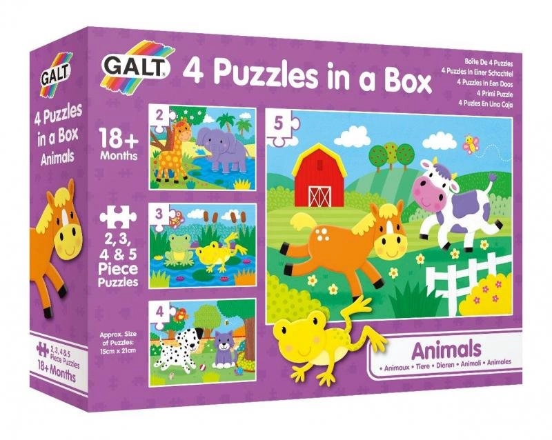 Puzzle zvířátka 4v1 (2, 3, 4, 5 dílků) GALT