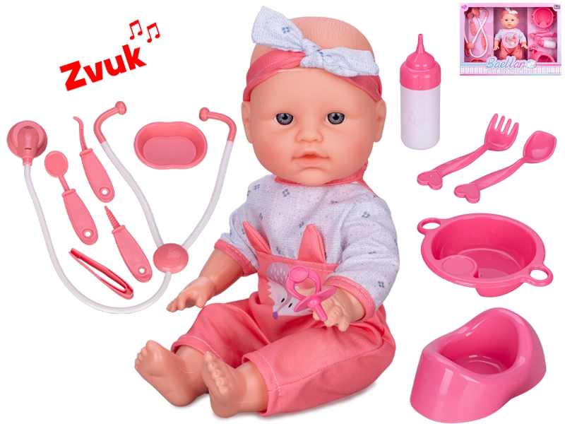 Mikro Čůrající miminko se zvukem a doplňky