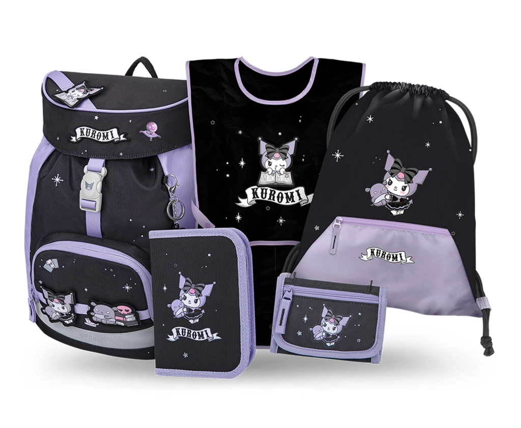 BAAGL SET 5 Airy Kuromi Fortune Dream: batoh, penál, sáček, zástěra, peněženka GRS Presco Group