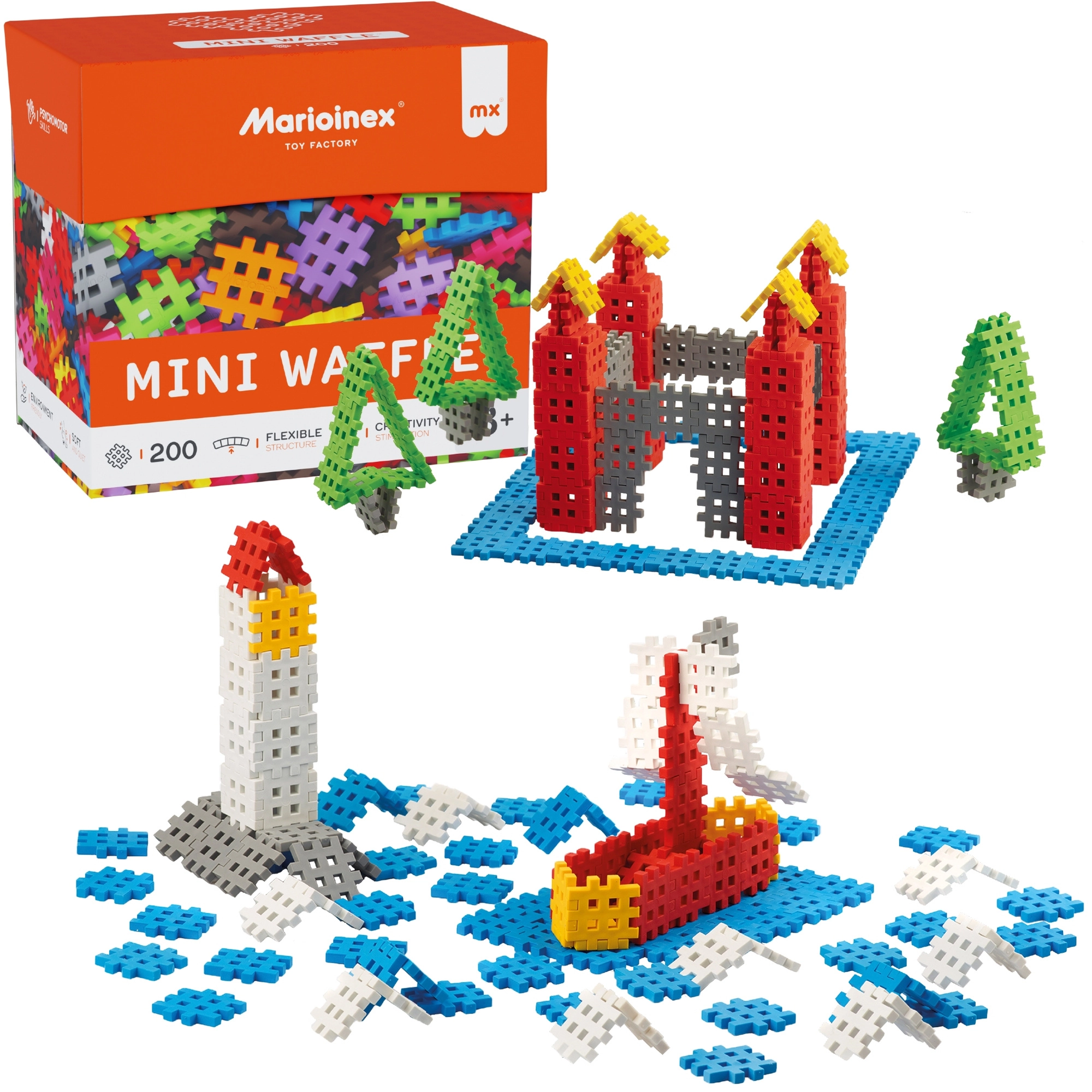 Stavebnice Marioinex Mini Waffle – 200 dílků