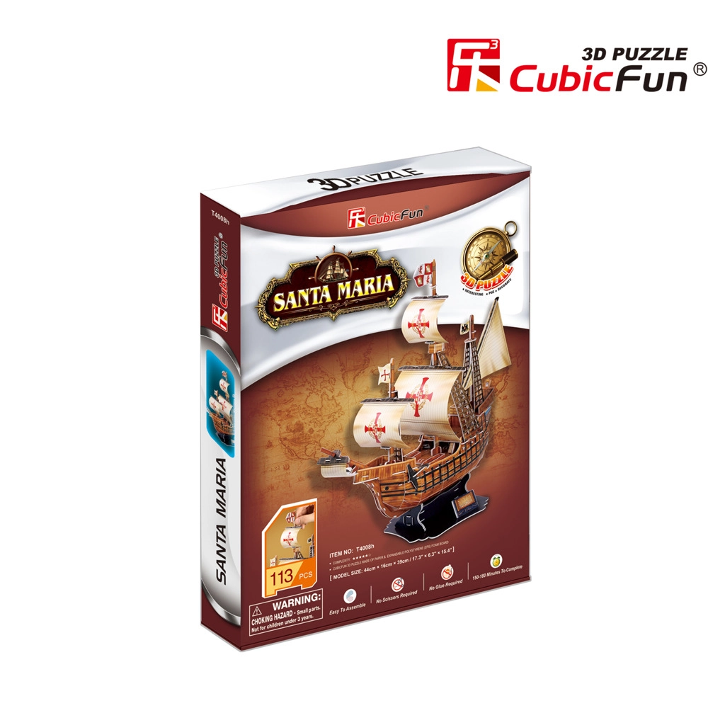 Levně CubicFun 3D puzzle Loď Santa Maria 113 ks