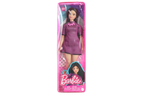 Levně Barbie Fashionistas – panenka v růžových kostkách