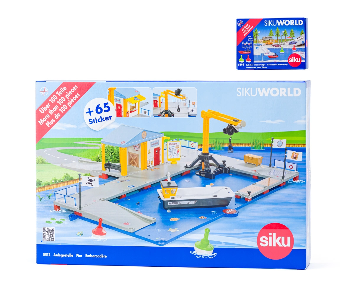 SIKU World - nakládací přístav s molem a člunem
