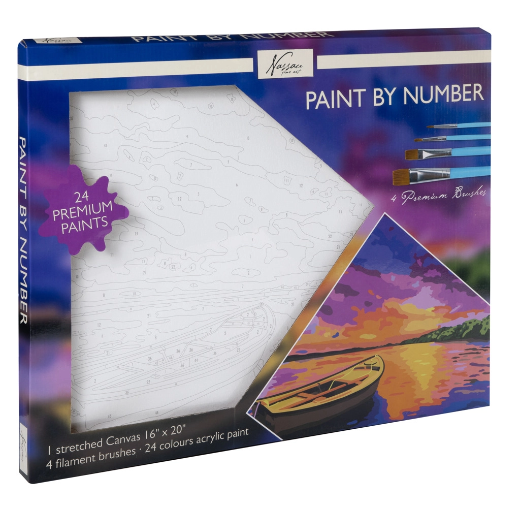 Malování podle čísel západ slunce na jezeře – sada 29 dílů Craft Sensations