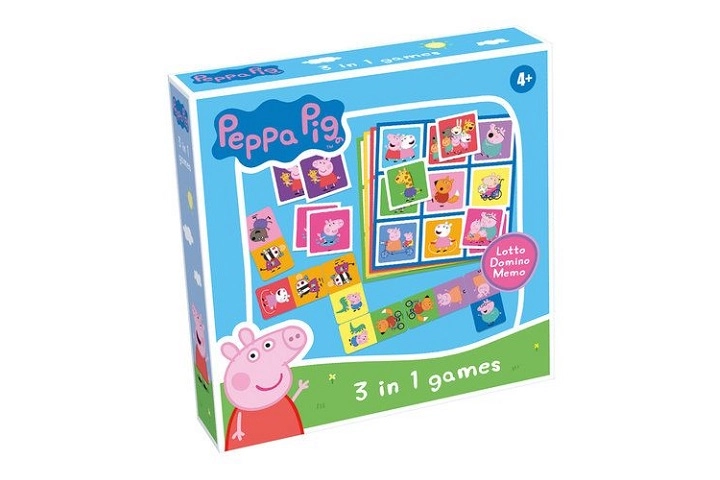 Peppa Pig 3 v 1 hry lotto, domino a memo