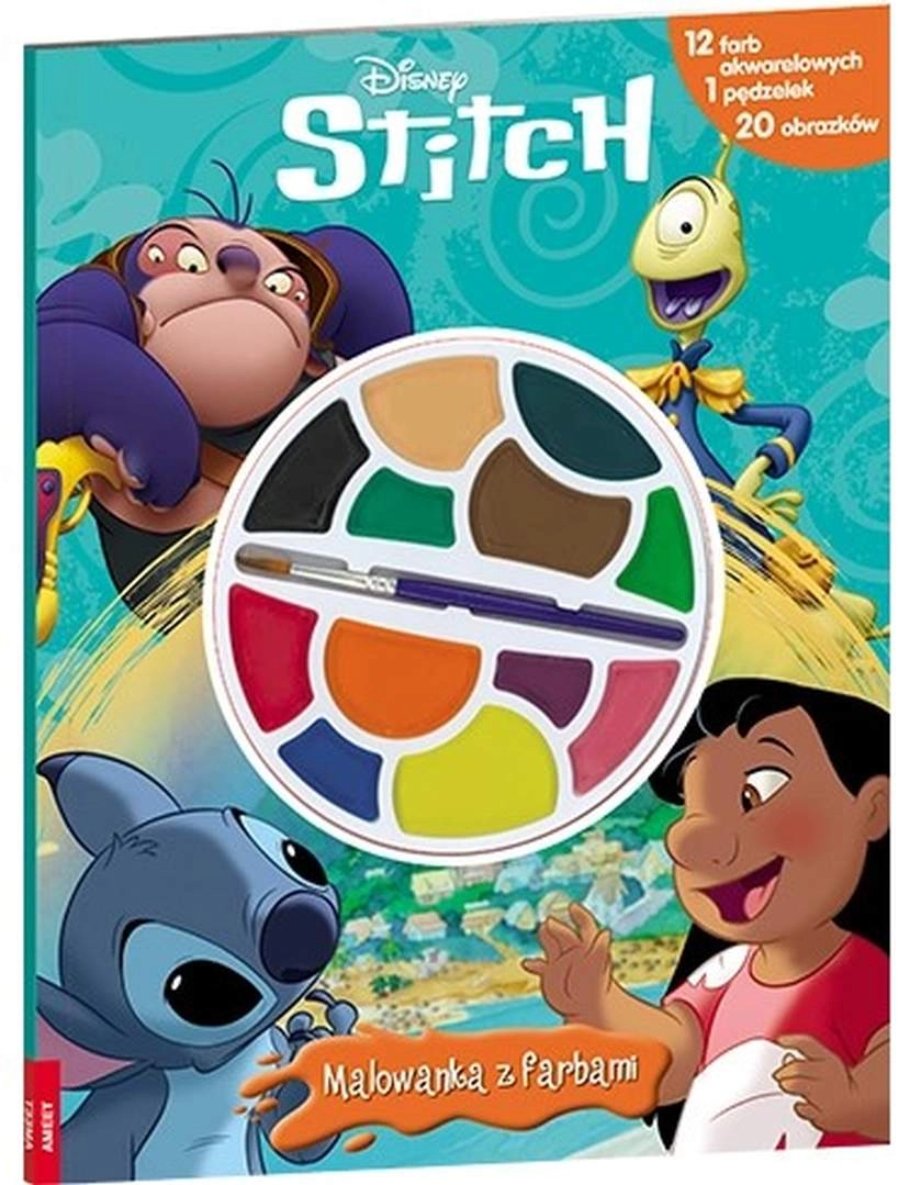 Disney Stitch omalovánka s akvarelovými barvami