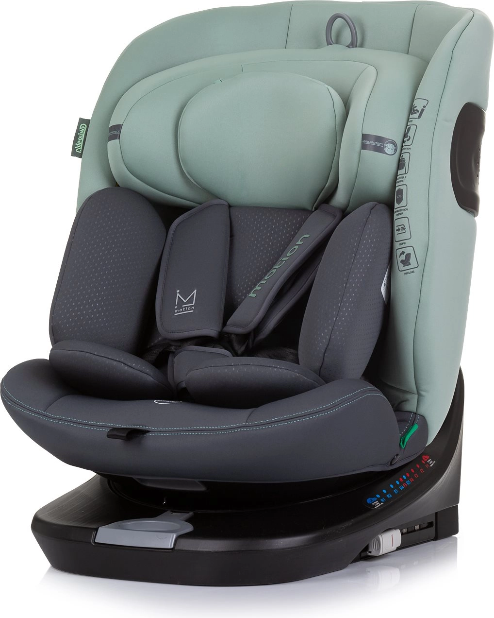 CHIPOLINO Autosedačka Motion i-Size 40-150cm Isofix 360, Pastel Green