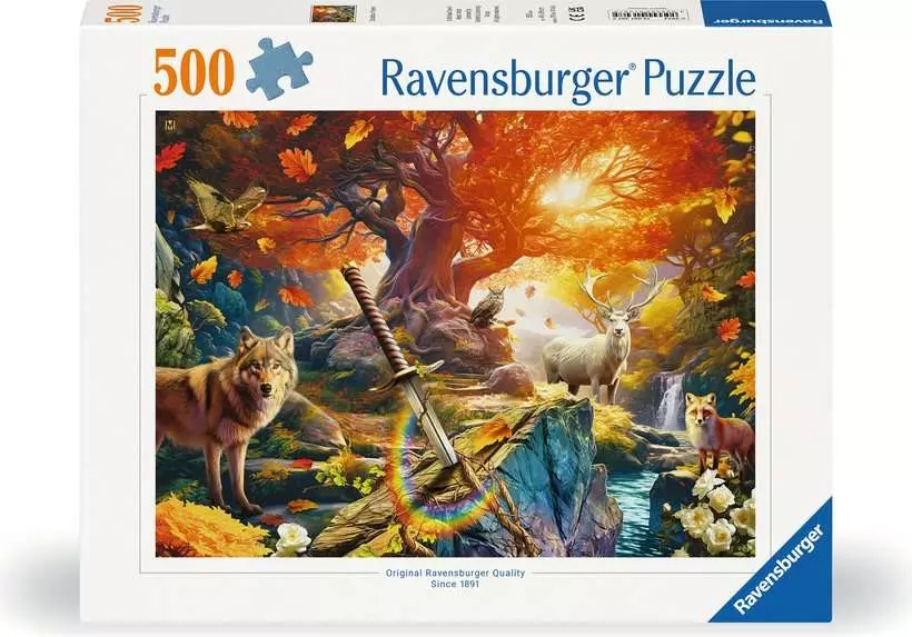 Ravensburger puzzle Meč Excalibur v lese 500 dílků
