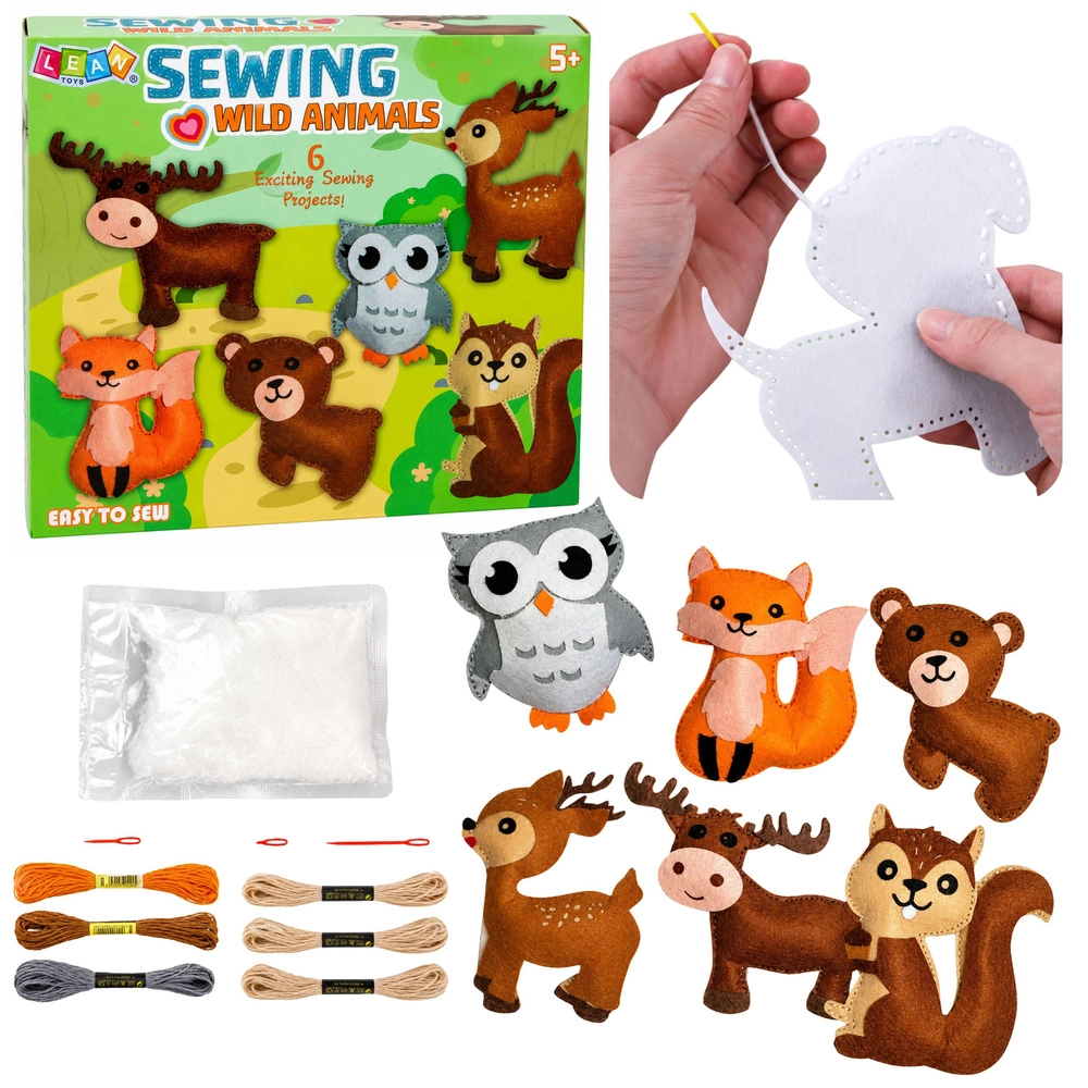 Kreativní sada na šití z filcu – lesní zvířátka DIY (6 ks)