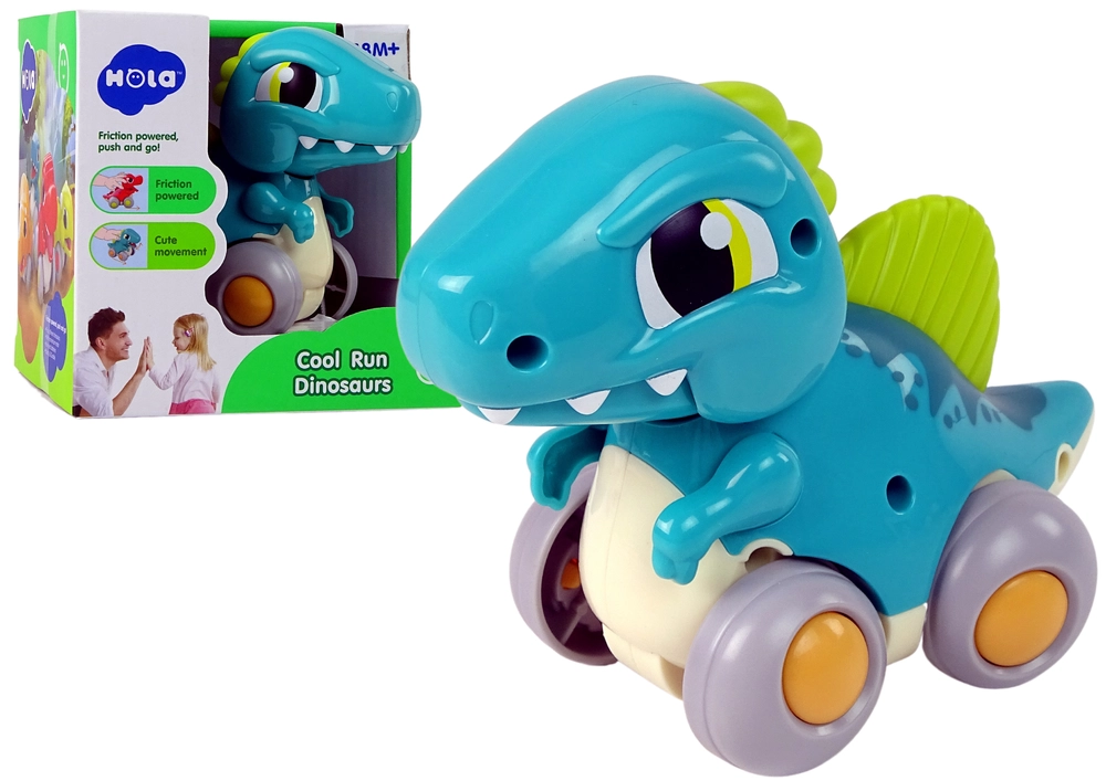 LEANToys 12667 Dinosaurus na kolečkách modrý