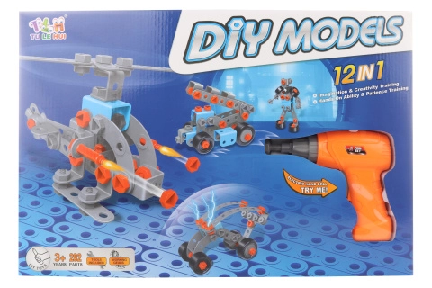 Šroubovací stavebnice s vrtačkou – 282 dílků