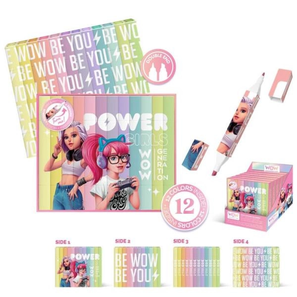 Oboustranné fixy 12 barev WOW Generation