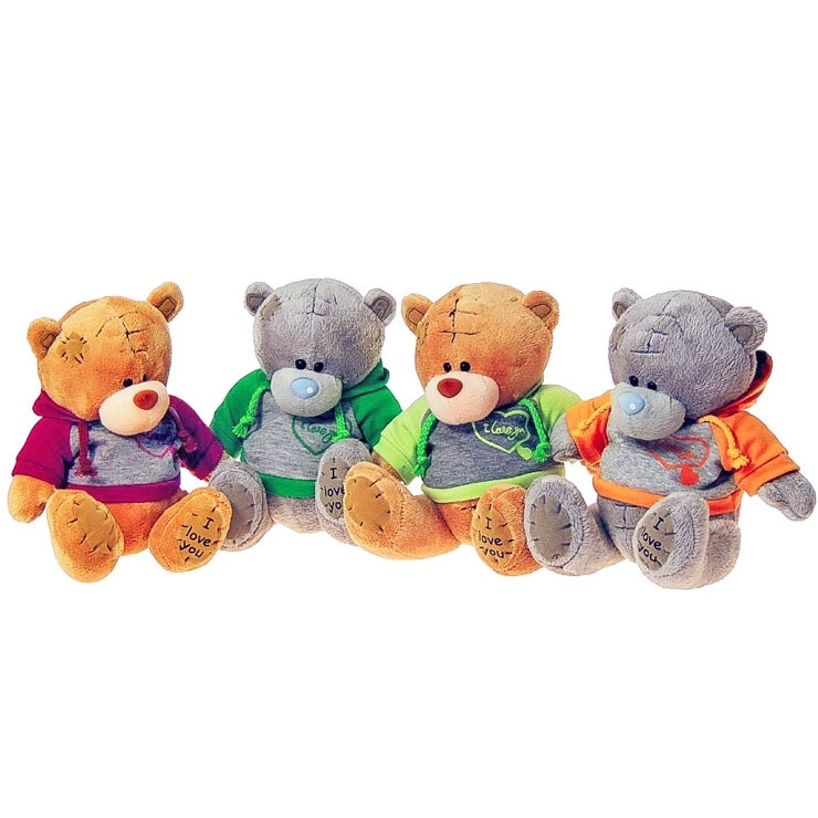 plyšový medvídek v barevné mikině 20 cm