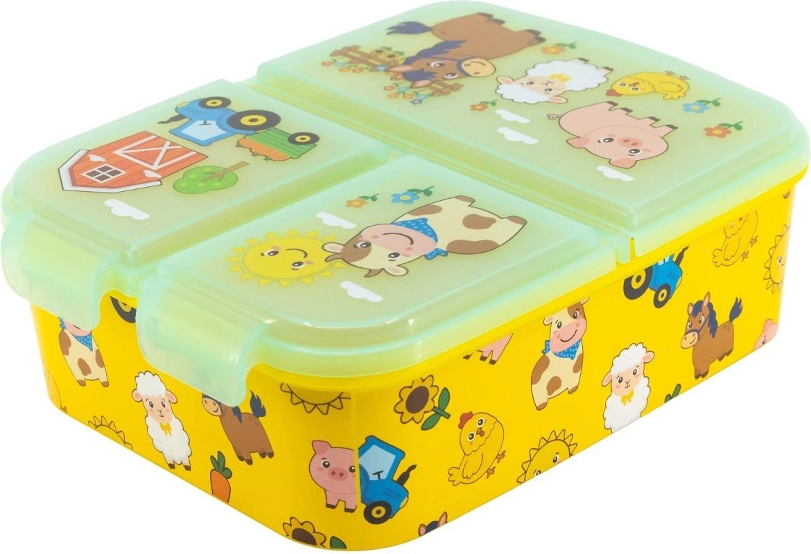 Stor svačinový box s přihrádkami farma