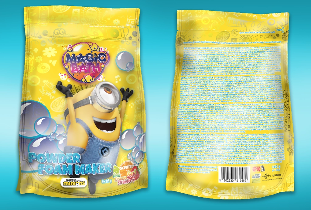 EP Line Pěnové kapsle do vany Minions (Powder Foam Maker) 9 x 18 g