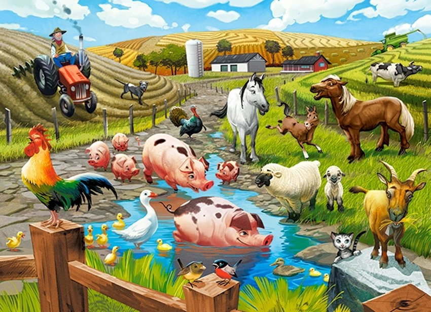 Castorland premium Život na farmě 070060 70 dílků