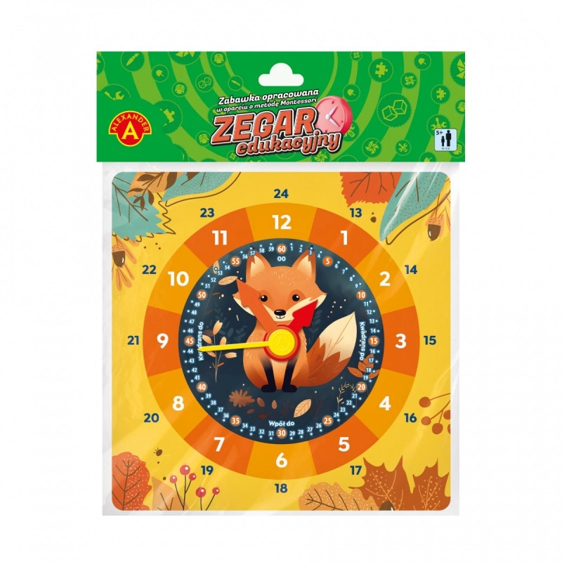 Edukativní hodiny s liškou ALEXANDER 23 × 23 cm