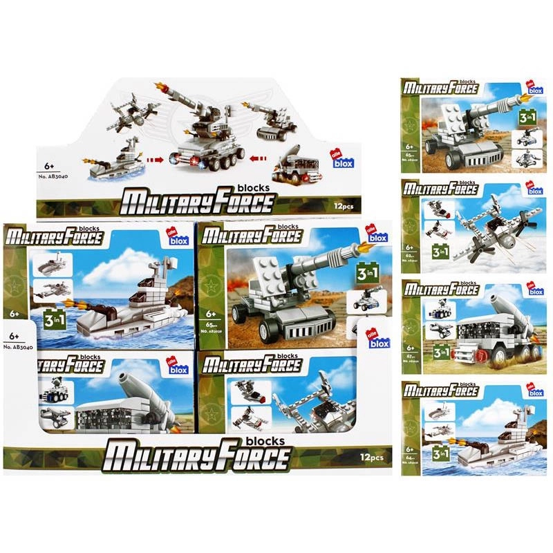 Stavebnice vojenská technika 3 v 1 – 4 varianty (6+)